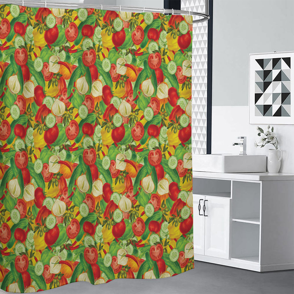 Vegan Pattern Print Shower Curtain