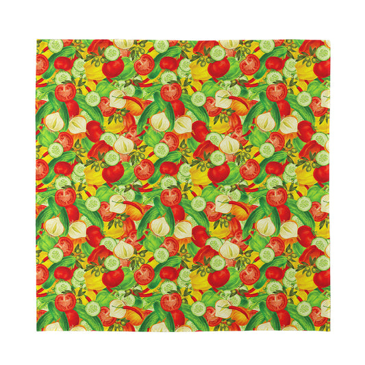 Vegan Pattern Print Silk Bandana