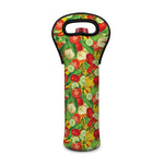 Vegan Pattern Print Single Neoprene Wine Tote