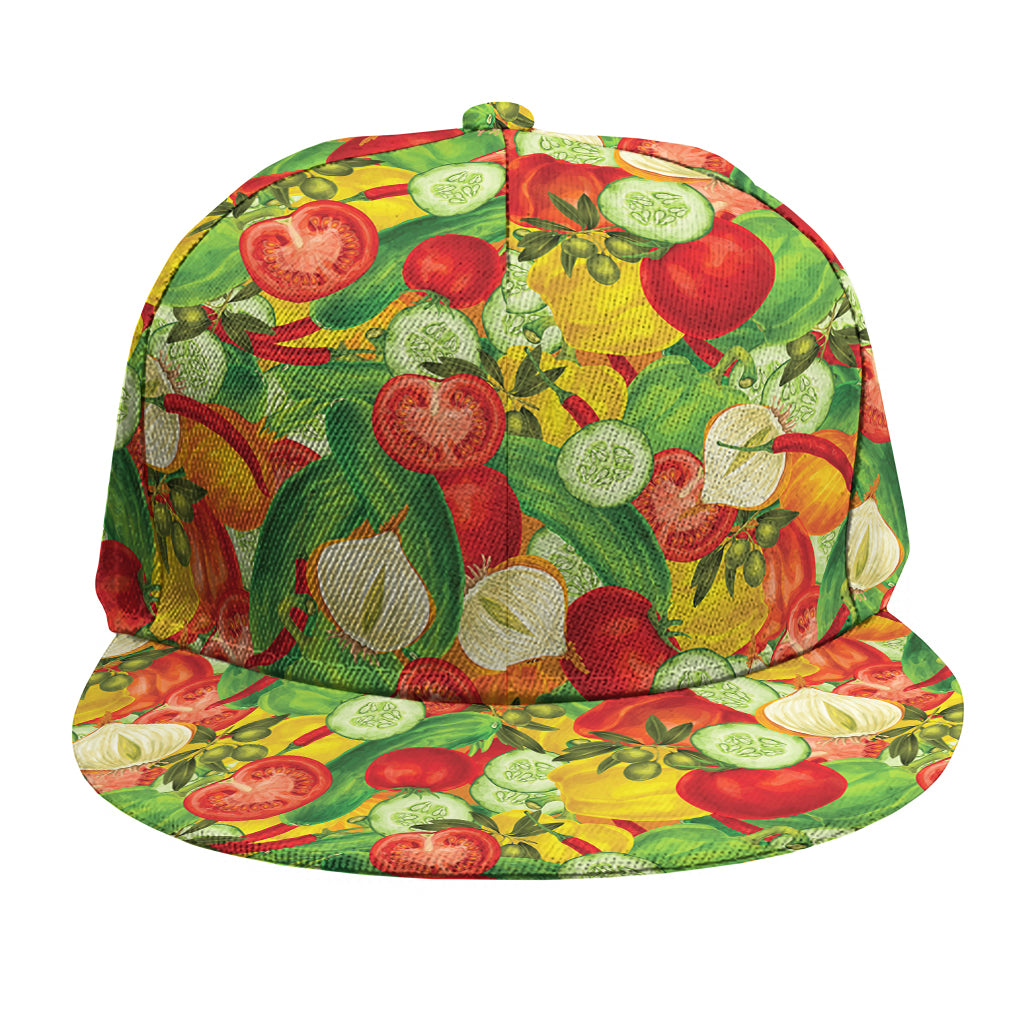 Vegan Pattern Print Snapback Cap