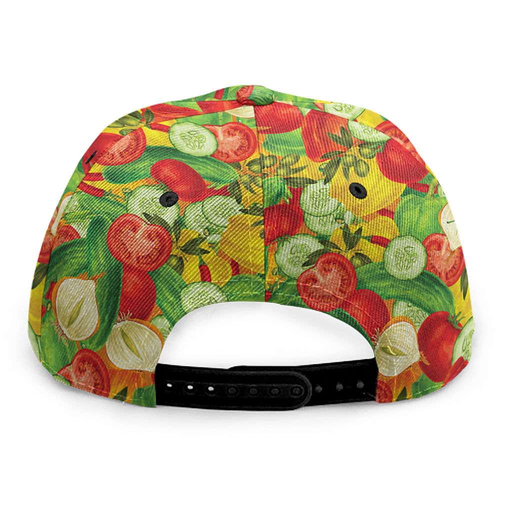 Vegan Pattern Print Snapback Cap