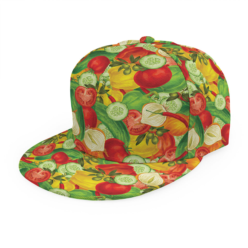 Vegan Pattern Print Snapback Cap