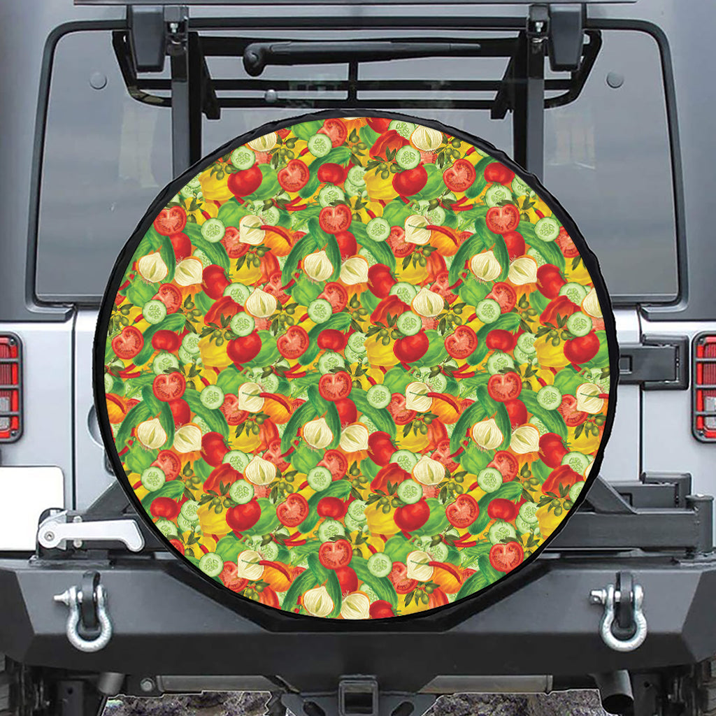 Vegan Pattern Print Tire Cover
