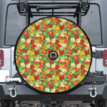 Vegan Pattern Print Tire Cover With Camera Hole