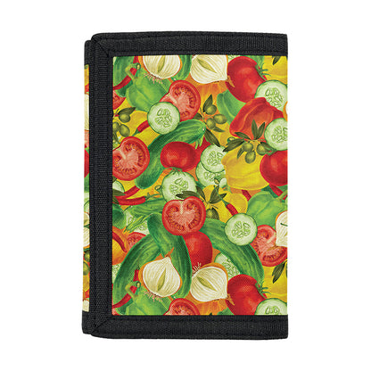 Vegan Pattern Print Trifold Wallet