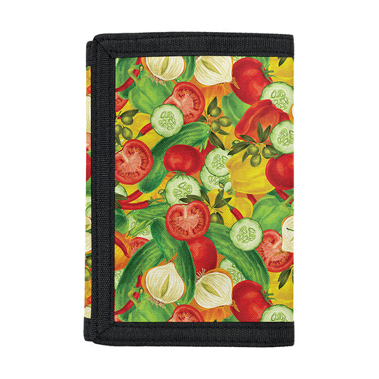 Vegan Pattern Print Trifold Wallet
