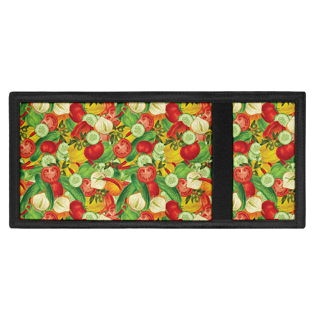 Vegan Pattern Print Trifold Wallet