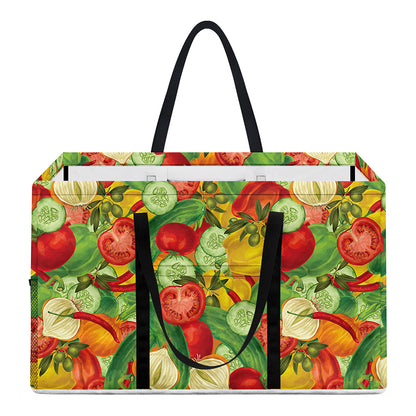 Vegan Pattern Print Utility Tote Bag