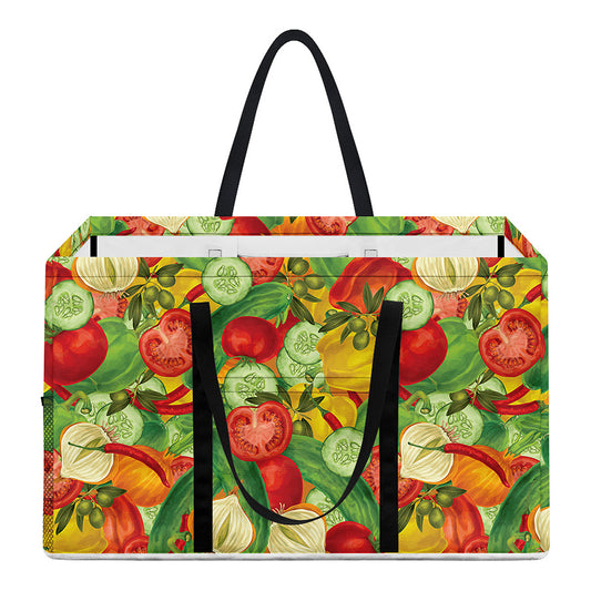 Vegan Pattern Print Utility Tote Bag