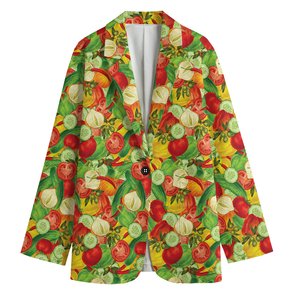 Vegan Pattern Print Women's Blazer