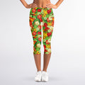 Vegan Pattern Print Women's Capri Leggings