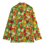 Vegan Pattern Print Women's Cotton Blazer