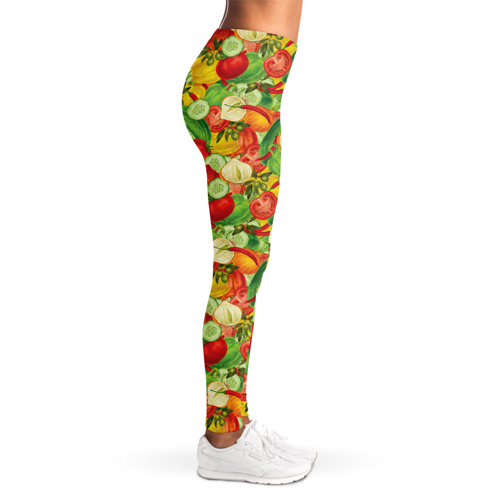 Vegan Pattern Print Women's Leggings