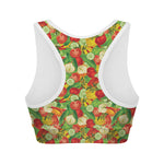 Vegan Pattern Print Women's Sports Bra