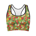 Vegan Pattern Print Women's Sports Bra