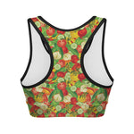 Vegan Pattern Print Women's Sports Bra