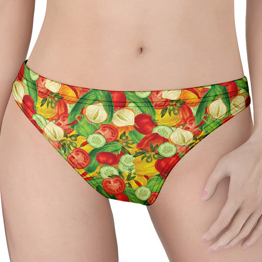 Vegan Pattern Print Women's Thong