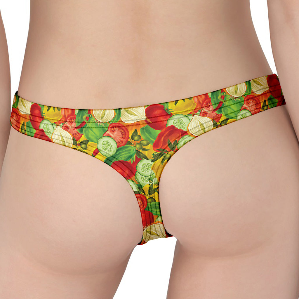 Vegan Pattern Print Women's Thong