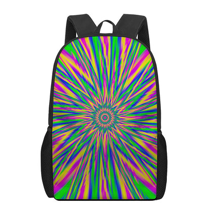 Vibrant Psychedelic Optical Illusion 17 Inch Backpack