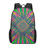 Vibrant Psychedelic Optical Illusion 17 Inch Backpack