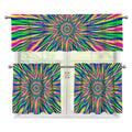 Vibrant Psychedelic Optical Illusion 3 Piece Kitchen Curtains