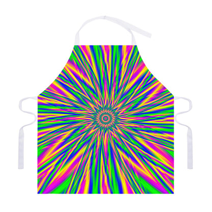 Vibrant Psychedelic Optical Illusion Adjustable Apron