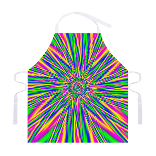 Vibrant Psychedelic Optical Illusion Adjustable Apron