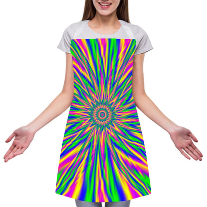 Vibrant Psychedelic Optical Illusion Adjustable Apron