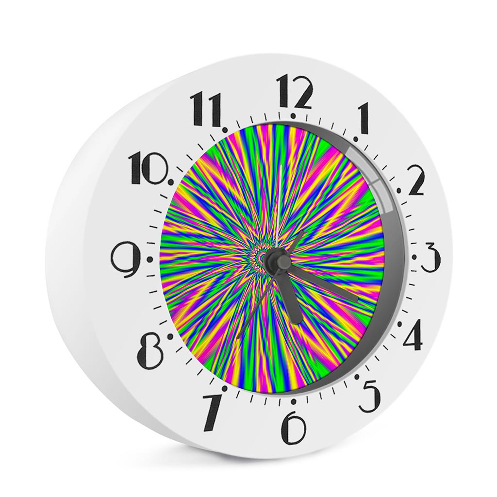 Vibrant Psychedelic Optical Illusion Alarm Clock