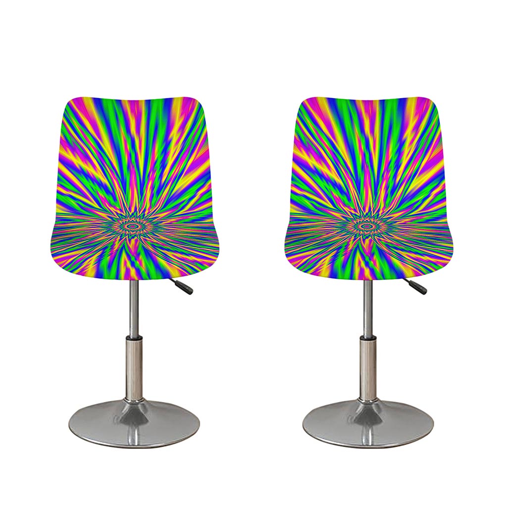 Vibrant Psychedelic Optical Illusion Bar Stool Covers