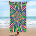 Vibrant Psychedelic Optical Illusion Beach Towel