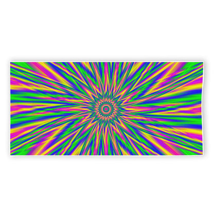 Vibrant Psychedelic Optical Illusion Beach Towel