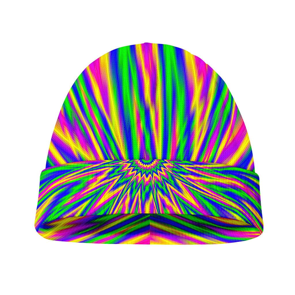 Vibrant Psychedelic Optical Illusion Beanie
