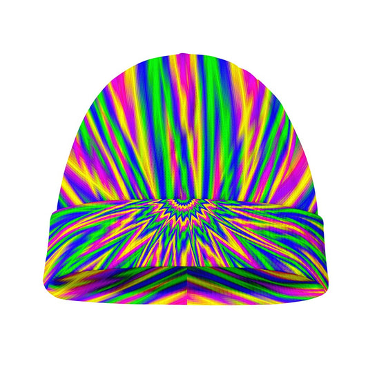 Vibrant Psychedelic Optical Illusion Beanie