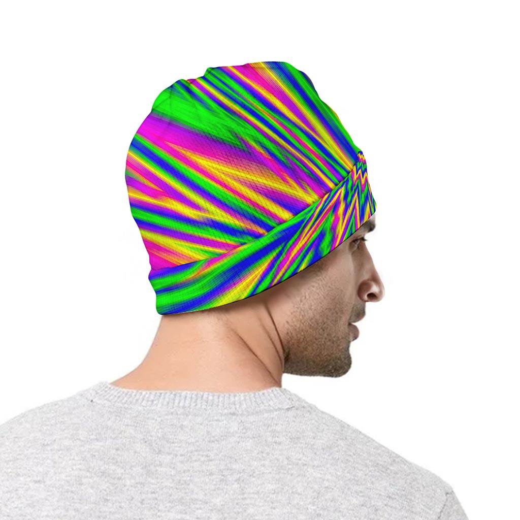Vibrant Psychedelic Optical Illusion Beanie