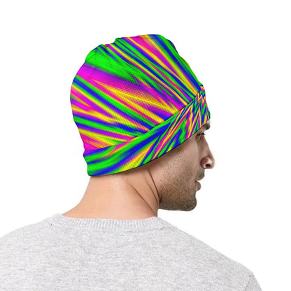 Vibrant Psychedelic Optical Illusion Beanie