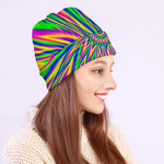 Vibrant Psychedelic Optical Illusion Beanie