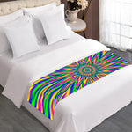 Vibrant Psychedelic Optical Illusion Bed Runner