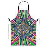Vibrant Psychedelic Optical Illusion Bib Apron With Pocket