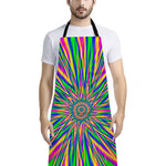 Vibrant Psychedelic Optical Illusion Bib Apron With Pocket
