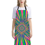 Vibrant Psychedelic Optical Illusion Bib Apron With Pocket