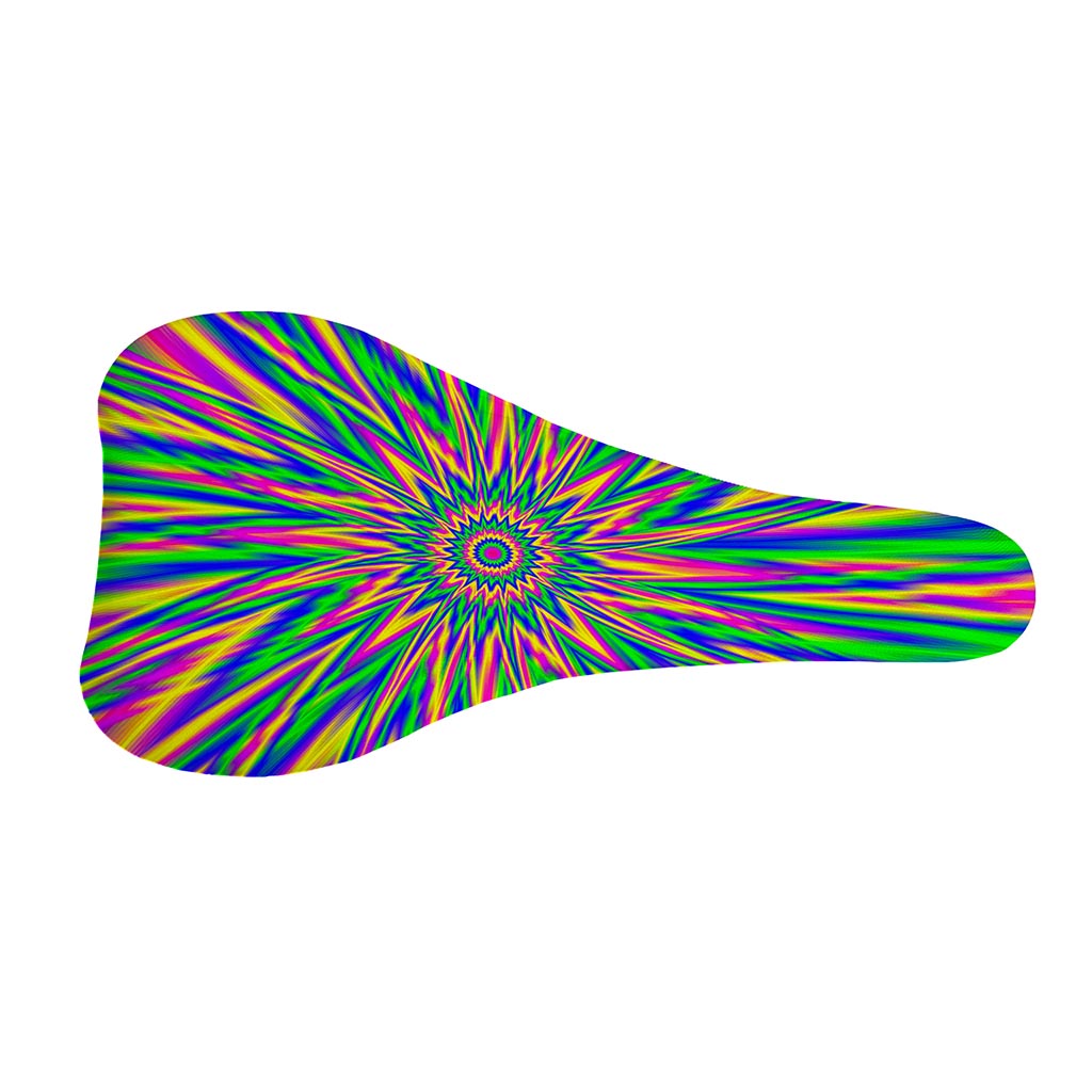 Vibrant Psychedelic Optical Illusion Bicycle Seat Cover