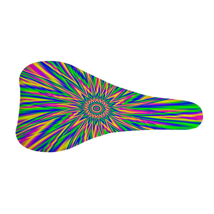 Vibrant Psychedelic Optical Illusion Bicycle Seat Cover