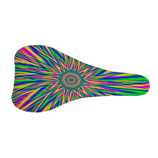 Vibrant Psychedelic Optical Illusion Bicycle Seat Cover