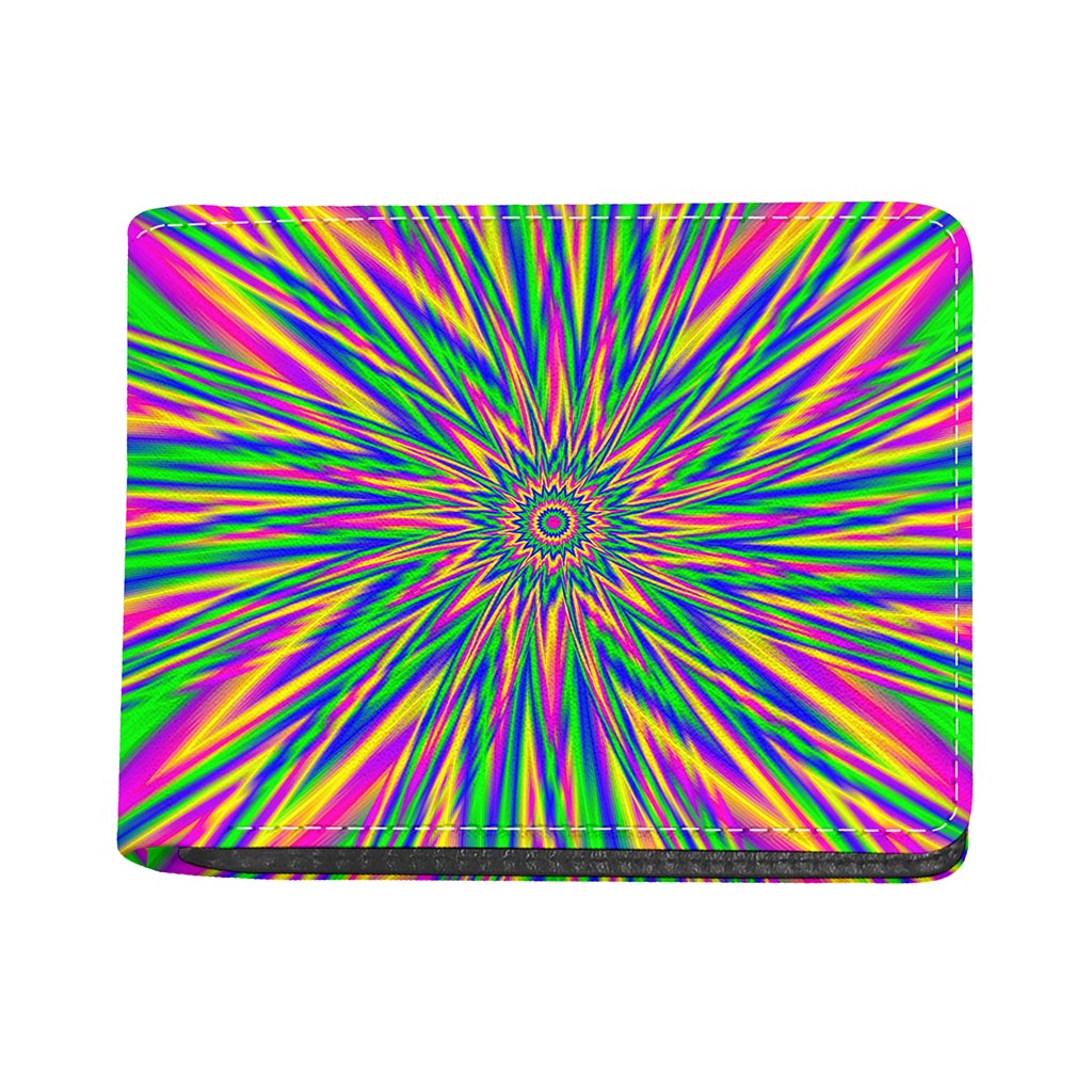 Vibrant Psychedelic Optical Illusion Bifold Wallet