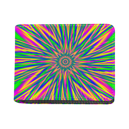 Vibrant Psychedelic Optical Illusion Bifold Wallet