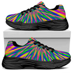 Vibrant Psychedelic Optical Illusion Black Chunky Shoes