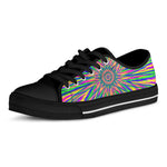 Vibrant Psychedelic Optical Illusion Black Low Top Sneakers