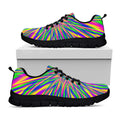 Vibrant Psychedelic Optical Illusion Black Running Shoes