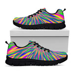 Vibrant Psychedelic Optical Illusion Black Running Shoes